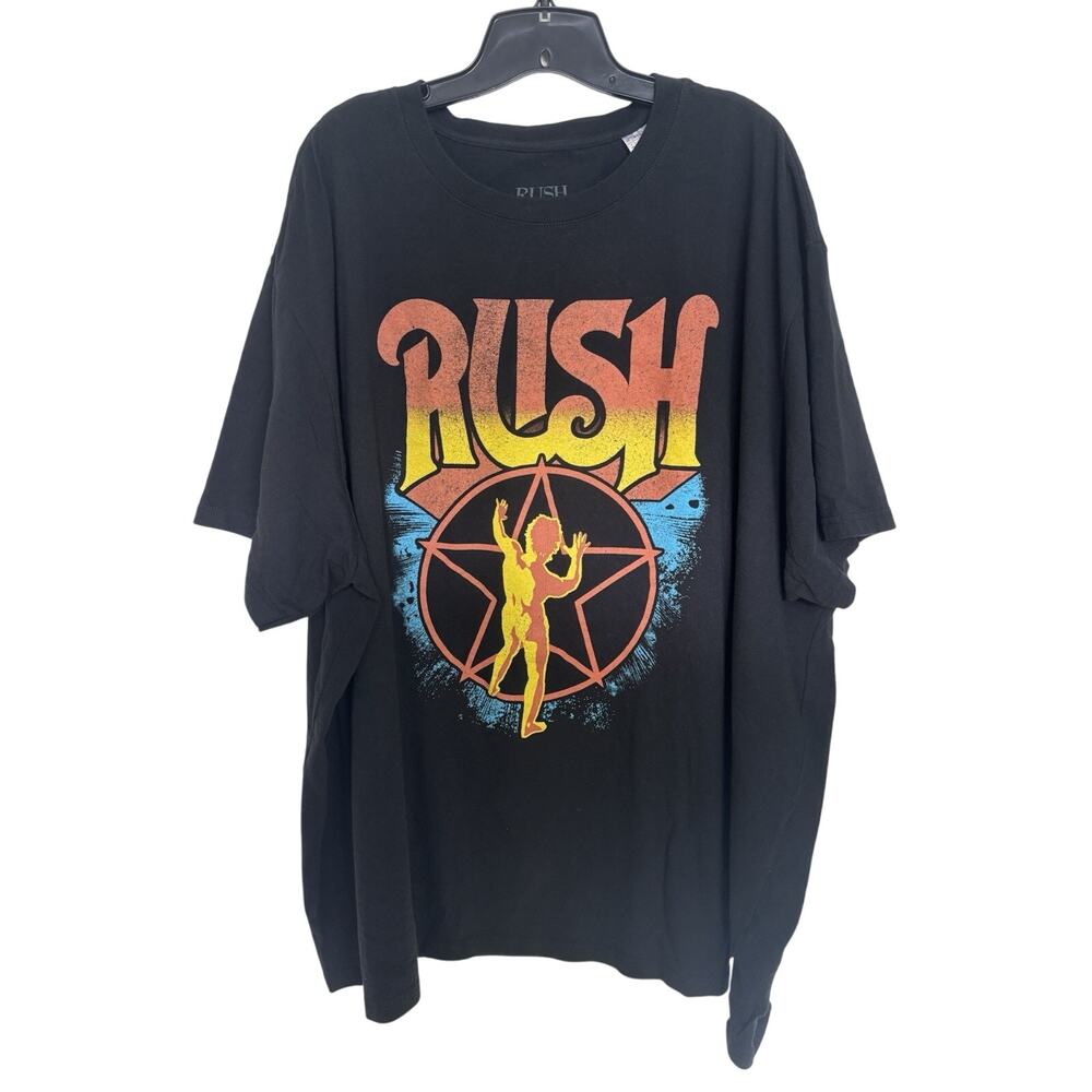 Rush Starman Band T-Shirt 5XL Black Pentagram Retro Graphic Tee